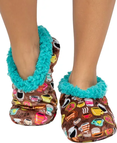 Vista 3 de Lazy One Fuzzy Feet Slippers for Women, Cute Fleece-Lined House Slippers, Cute Slipper Socks