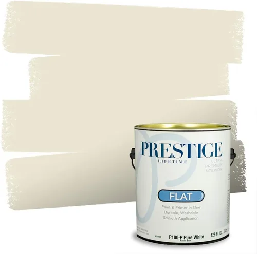 Vista 43 de PRESTIGE Pinturas de pintura exterior e imprimación en uno, 1 galón, plano, combinación comparable de Benjamin Moore* Manzanilla*