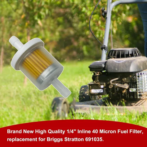 Vista 5 de Filtro de combustible en línea de gran capacidad de 1/4" paquete de 2 – Alto rendimiento de 40 micrones – Compatible con Briggs Stratton 691035