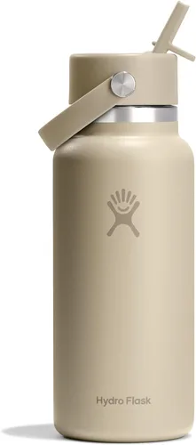 Vista 24 de Hydro Flask Botella de agua – Acero inoxidable aislado – Tapa flexible con popote de boca ancha, antiderrames, a prueba de fugas y recargable