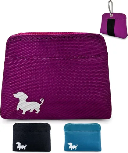 Vista 11 de Bolsa para golosinas para perros extra pequeña Swaggly – Bolsa de golosinas para perros con bolsillo magnético delgado para caminar y entrenar