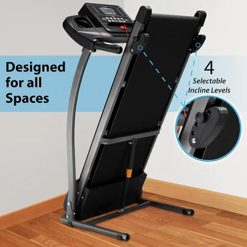 Vista 4 de SereneLife SereneLife Folding Treadmill Exercise Running Machine - Electric Motorized Running Exercise Equipment for Apartment Home/Office Jogging