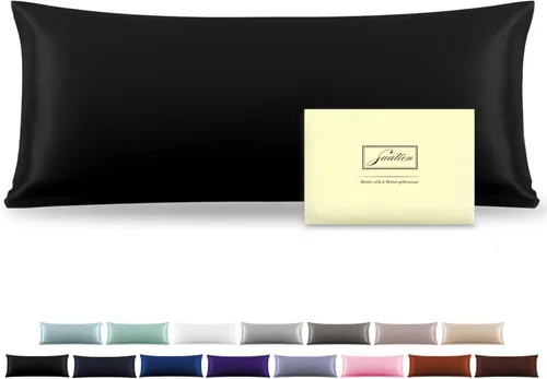 Vista 55 de Funda de almohada de seda para cabello y piel, suave, transpirable y sedosa 100% seda Queen, juego de 2, fundas de almohada de seda de morera