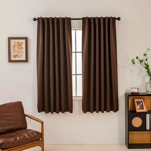 Vista 7 de Pickluc Cortinas opacas de 63 pulgadas de largo, 2 paneles de cortinas opacas para dormitorio o sala de estar, pestaña trasera y bolsillo para Negro