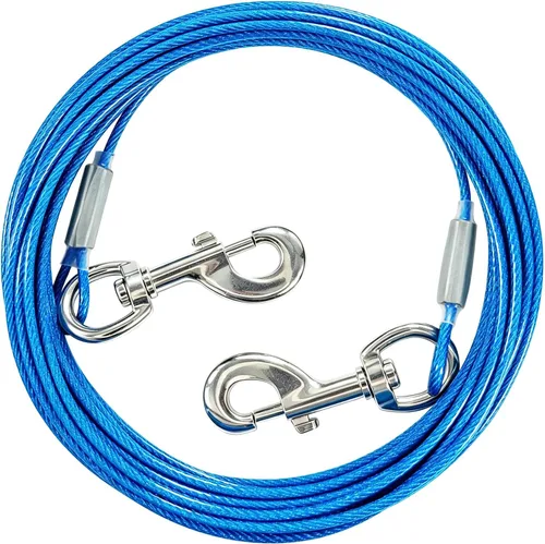 Vista 15 de Cable de amarre para perro de 10/15/20/25 pies, camino resistente para perros pequeños a grandes de hasta 125 libras, correa de amarre duradera