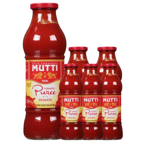 Vista 13 de Mutti Puré de tomate con albahaca (Passata con Basilico), 24.5 onzas Marca de tomates #1 de Italia, sabor fresco, apto para veganos y sin gluten