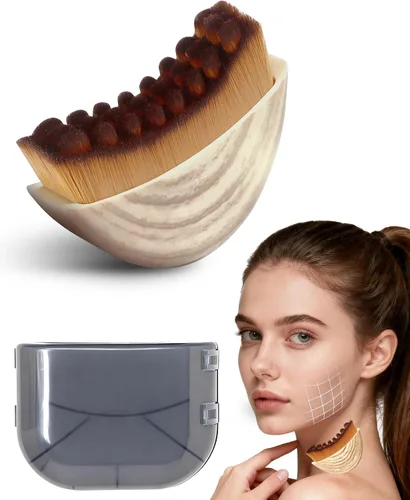 Cepillo facial de contorno linfático, cepillo seco para masajeador de drenaje linfático