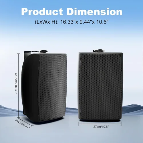 Vista 7 de Herdio Altavoces Bluetooth para exteriores de 8 pulgadas y 600 W impermeables con graves potentes, soporte de pared TWS sistema de sonido fuerte