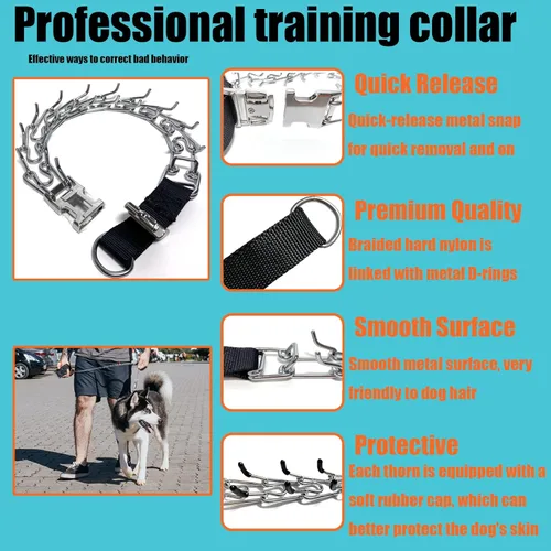Vista 2 de Collar de entrenamiento para perros, collar ajustable para perros con hebilla de liberación rápida, collar sin tirones para perros pequeños