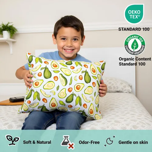Vista 3 de ZPECC Almohada para niños pequeños con funda de almohada - 13x18 pulgadas Almohada pequeña de algodón orgánico para niños, almohadas de cama suaves