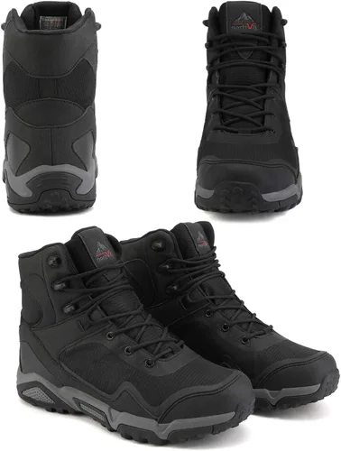 Vista 7 de NORTIV 8 Men's Mid Top Waterproof Hiking Boots Negro