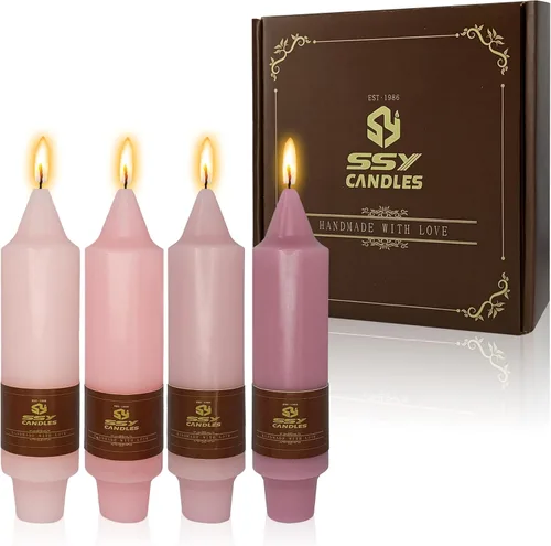 Vista 44 de Velas de hechizo blanco de 5 pulgadas, velas cortas cónicas de vigilia, velas de campanilla, 4 unidades para oración y meditación de fe religiosa