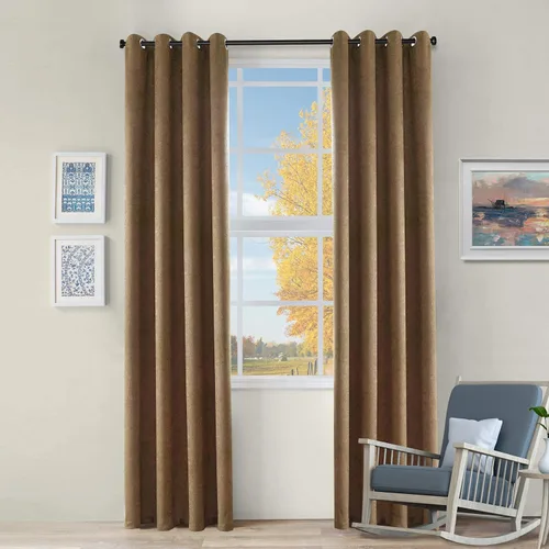 BLUENILEMILLS Paneles de cortinas opacas para oscurecer la habitación con 8 ojales, cortinas perfectas para ventanas de cocina, dormitorio o sala de