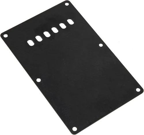 Vista 4 de Placa trasera de guitarra Yootones de 6 agujeros, cubierta de cavidad de trémolo, compatible con guitarras Fender Stratocaster ST SQ Squier (negro)