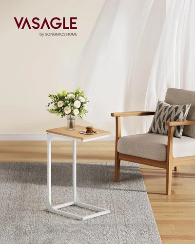 Vista 2 de VASAGLE - Mesa auxiliar en forma de C, mesa lateral pequeña para sofá, mesa de sofá con estructura metálica para sala de estar, dormitorio, mesita