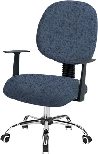 CRFATOP Funda elástica para silla de oficina de computadora, fundas giratorias de 2 piezas para silla de trabajo, funda de asiento + funda para