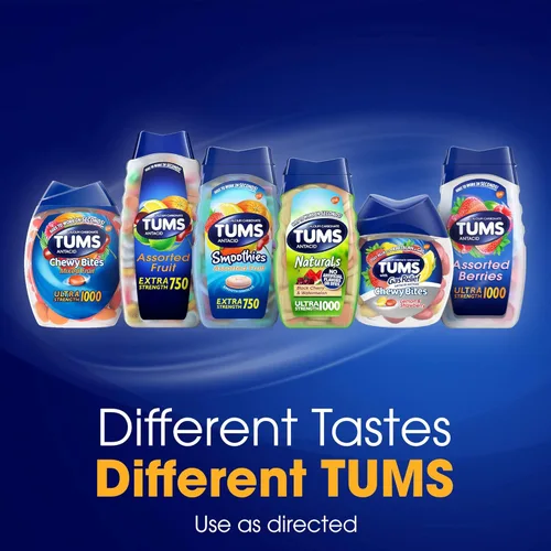 Vista 10 de Tums Chewy Bites. Pastillas antiácido variadas bayas, 491852, N/A, 1