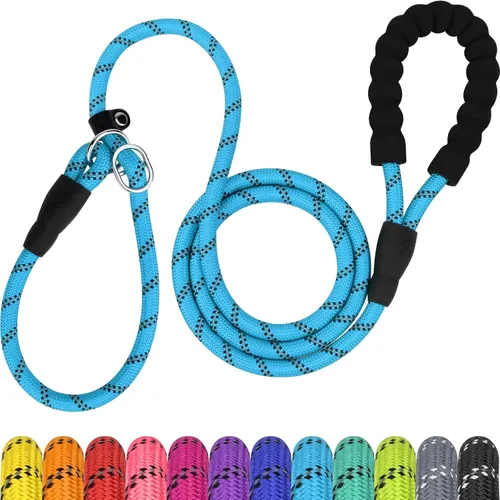 Vista 17 de TagME Correas Deslizantes para Perros, 6 FT Correa Deslizante de Servicio Pesado con Mango Acolchado, Cuerda Fuerte Anti-Tirones Correa de Negro