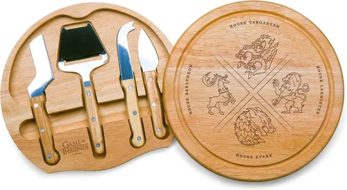Vista 12 de PICNIC TIME DC Comics Batman Bat Signal - Tabla de queso Circo y juego de cuchillos, regalo de tabla de embutidos con 4 herramientas de acero DC