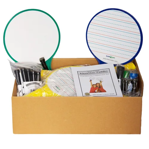 KleenSlate Kwik Chek II - Paletas de borrado en seco, en blanco / forrado, colores surtidos, 12 piezas