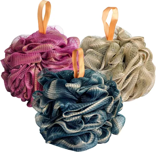 Vista 13 de Fishent Esponja de ducha, esponja de ducha, esponja corporal para lavado corporal, paquete de 3 loofas de 2.16 oz (2.16 onzas), esponja de limpieza