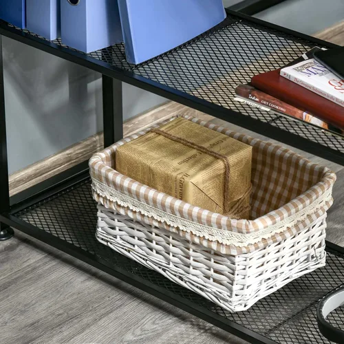 Vista 8 de HOMCOM 83" Two Person Computer Desk with 2 Storage Shelves, Double Desk Workstation with Book Shelf, Long Desk Table for Home Office, Dark Walnut