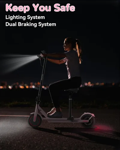 Vista 8 de Joyhis 8.5" Electric Scooter for Adults with Seat, 19 Mph E-Scooter, 15-19 Miles Range Scooters, Folding Scooters with APP Control, Commuting