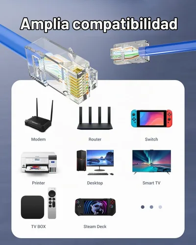 Vista 9 de Conector RJ45 blindado VCE Cat6 con funda de alivio de tensión, 25 unidades Plateado