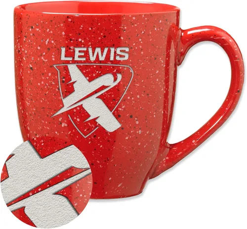 Vista 232 de Rico Industries NCAA Saint Joseph's (PA) Hawks Logo Principal Color Marrón 16 oz Logotipo del Equipo de Color Láser Grabado en Cerámica Moteada Taza