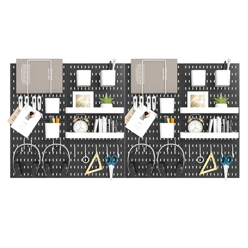 Vista 13 de Kit de combinación de tablero de clavijas, 4 tableros de clavijas con 20 accesorios, organizador de pared de tablero de clavijas para oficina