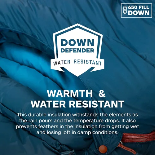 Vista 3 de MARMOT Saco de dormir Lozen 30° para mujer, relleno 650 para acampar y mochilero