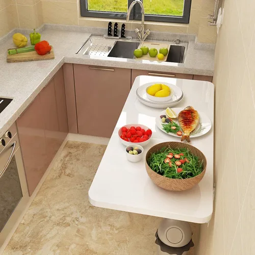 Mesa de comedor plegable de pared para cocina, escritorio de computadora para apartamento pequeño, 4 colores, 12 tamaños, para banco de trabajo,