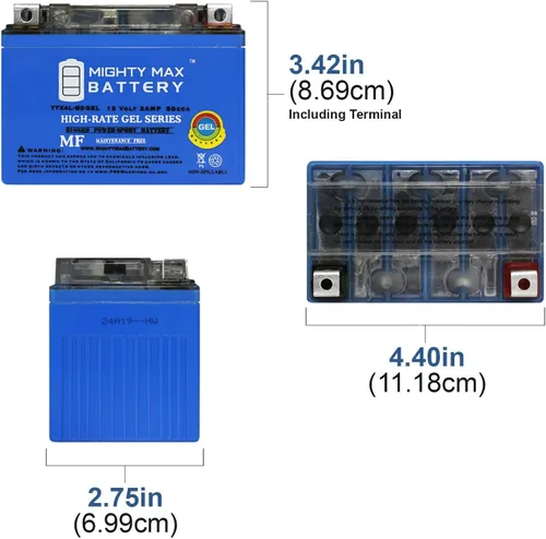 Vista 2 de Mighty Max Battery YTX4L-BS GEL - Batería de repuesto compatible con KTM 300 XC-W Six Days 2016-2018