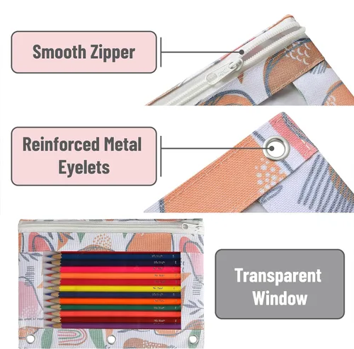 Vista 4 de Mr. Pen - Estuche para lápices de 2 piezas - Estuche con cremallera para lápices para carpeta de 3 anillas