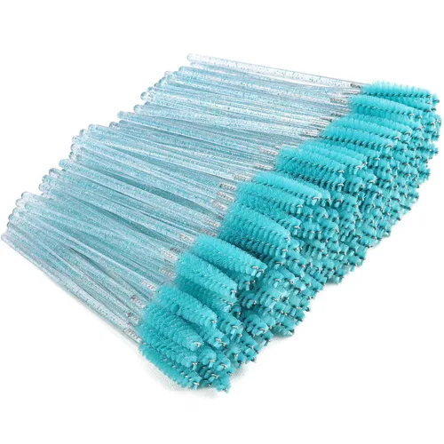 Vista 9 de Tbestmax 100 cepillos desechables para pestañas, varitas de rímel para extensión de pestañas de ojos, cejas y maquillaje, color rosa