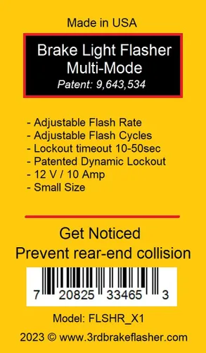 Vista 2 de Módulo de luz de freno de vehículo. Alerta de luz de flash de seguridad. Universal. Para motocicletas y automóviles. Modelo X1. Bloqueo de tiempo