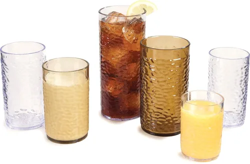 Vista 8 de Carlisle FoodService Products Vaso de plástico Pebble Optic Pebble para restaurantes, catering, cocinas, plástico, 10.9 onzas, transparente