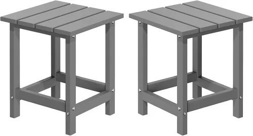 Vista 16 de MUCHENGHY Adirondack Mesa auxiliar para exteriores, mesa auxiliar de patio de 14.7 pulgadas, resistente a la intemperie, mesas auxiliares de Negro