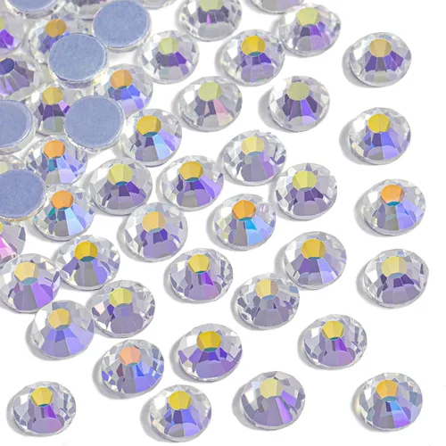 Vista 36 de Beadsland Hotfix - 1440 diamantes de imitación de cristal con parte trasera plana para manualidades, ropa, decoraciones de bricolaje, cristal AB