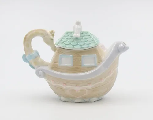 Vista 5 de Cosmos Gifts Tetera de porcelana fina Arca de Noé, 5-1/4" L