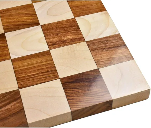 Vista 5 de Royal Chess Mall Tablero de ajedrez sin bordes, tablero de ajedrez de madera de palisandro dorado y arce Sheesham, solo tablero de ajedrez, tablero