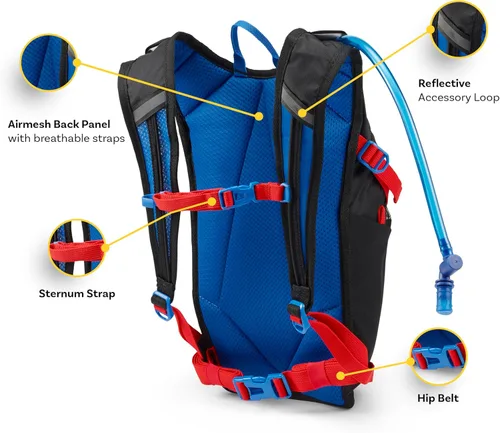 Vista 5 de High Sierra Hydrahike 2.0 Mochila de hidratación con bolsa de agua de 2L para correr, senderismo, campamento o ciclismo