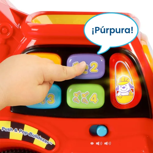 Vista 4 de VTech Pop-a-Balls - Bulldozer Push and Pop Exclusiva de Amazon, Rojo