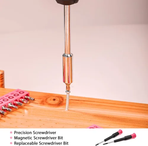 Vista 5 de Elevon Juego de herramientas rosa de 131 piezas, juego de herramientas de uso automático con caja de herramientas de almacenamiento, herramienta