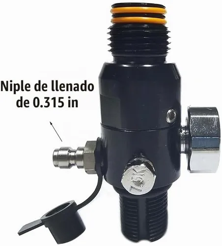 Vista 6 de Válvula reguladora HPA para Paintball Airsoft PCP Aire comprimido CO2 Nitrógeno Cilindro Tanque Botella 4500psi Entrada, Salida 800psi 1800psi