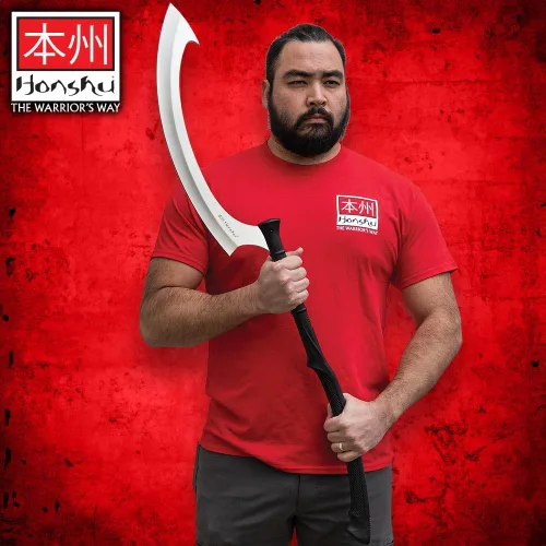 Vista 5 de Honshu Khopesh - Hoja de acero inoxidable 7Cr13 de 19 1/2 pulgadas, mango de nailon moldeado por inyección, espada de estilo egipcio, cubierta