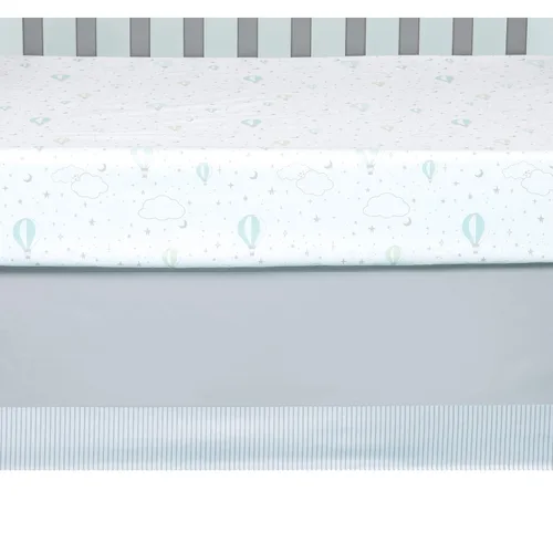 Vista 6 de Sammy & Lou Starry Dreams - Juego de ropa de cama para cuna de bebé de 4 piezas, incluye edredón, sábanas bajeras para cuna neutrales, falda de cuna