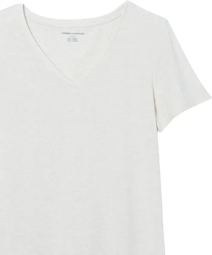 Vista 6 de Tienda Essentials - Camiseta de manga corta con cuello en V para mujer, ajuste clásico, paquete de varias