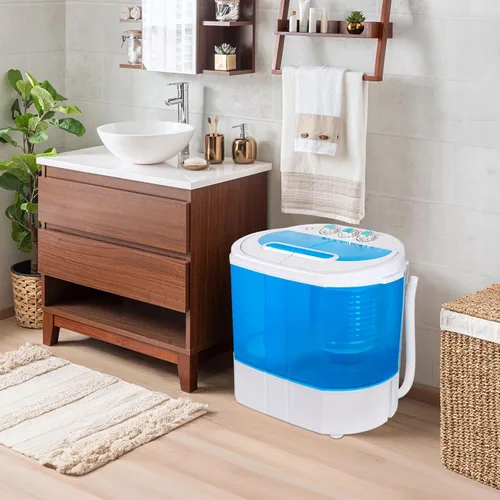 Vista 2 de ZenStyle - Lavadora portátil y compacta de doble tambor, capacidad de carga superior de 9.9 libras, lavadora y centrífuga con manguera de entrada