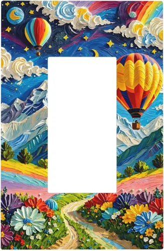 Vista 35 de Cubiertas de enchufe de pintura floral de grafiti de girasol abstracto, 1 palanca, 1 combinación basculante, placas de interruptor eléctrico, placa